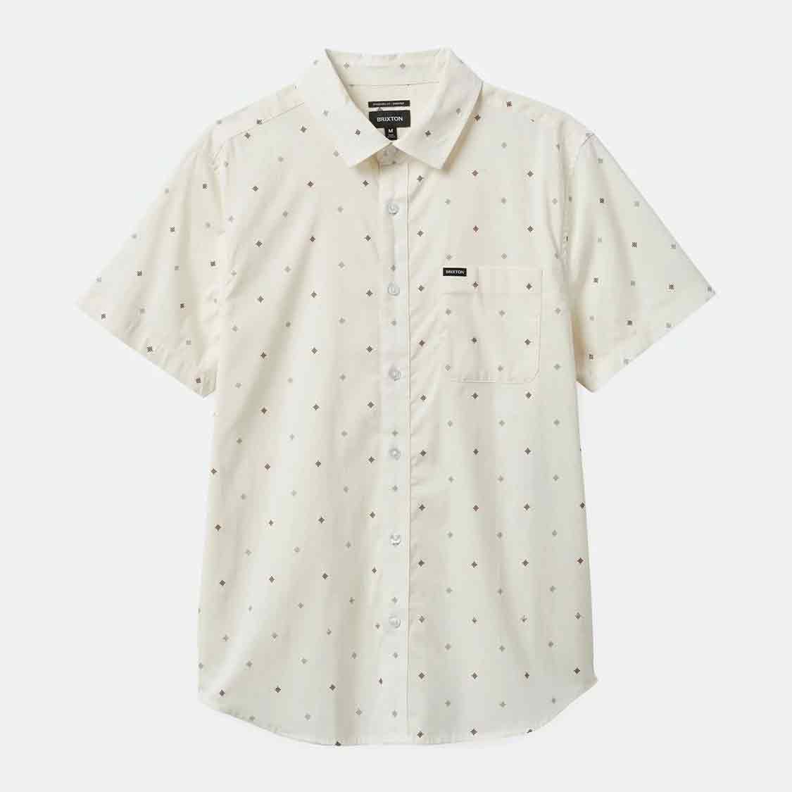 Brixton - Charter Print S/S Off White Pyramid - 3