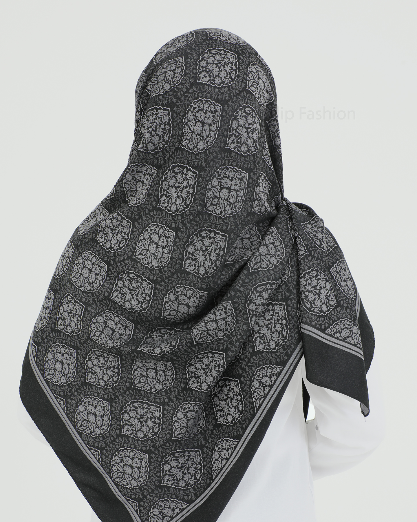 Hijab - Square Viskon 120 cm - Mörkgrå - 3