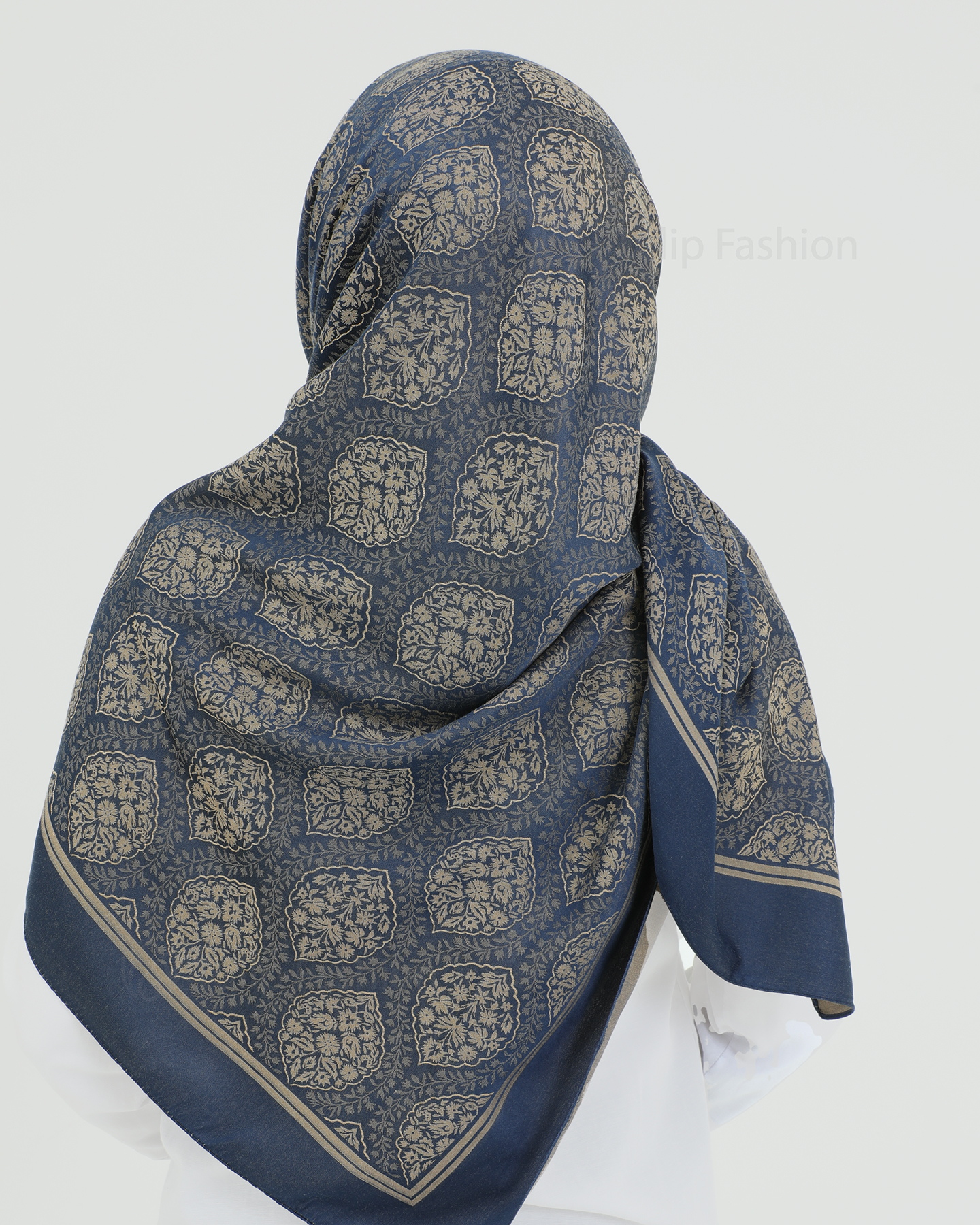 Hijab - Square Viskon 120 cm - Royal Blå - 3