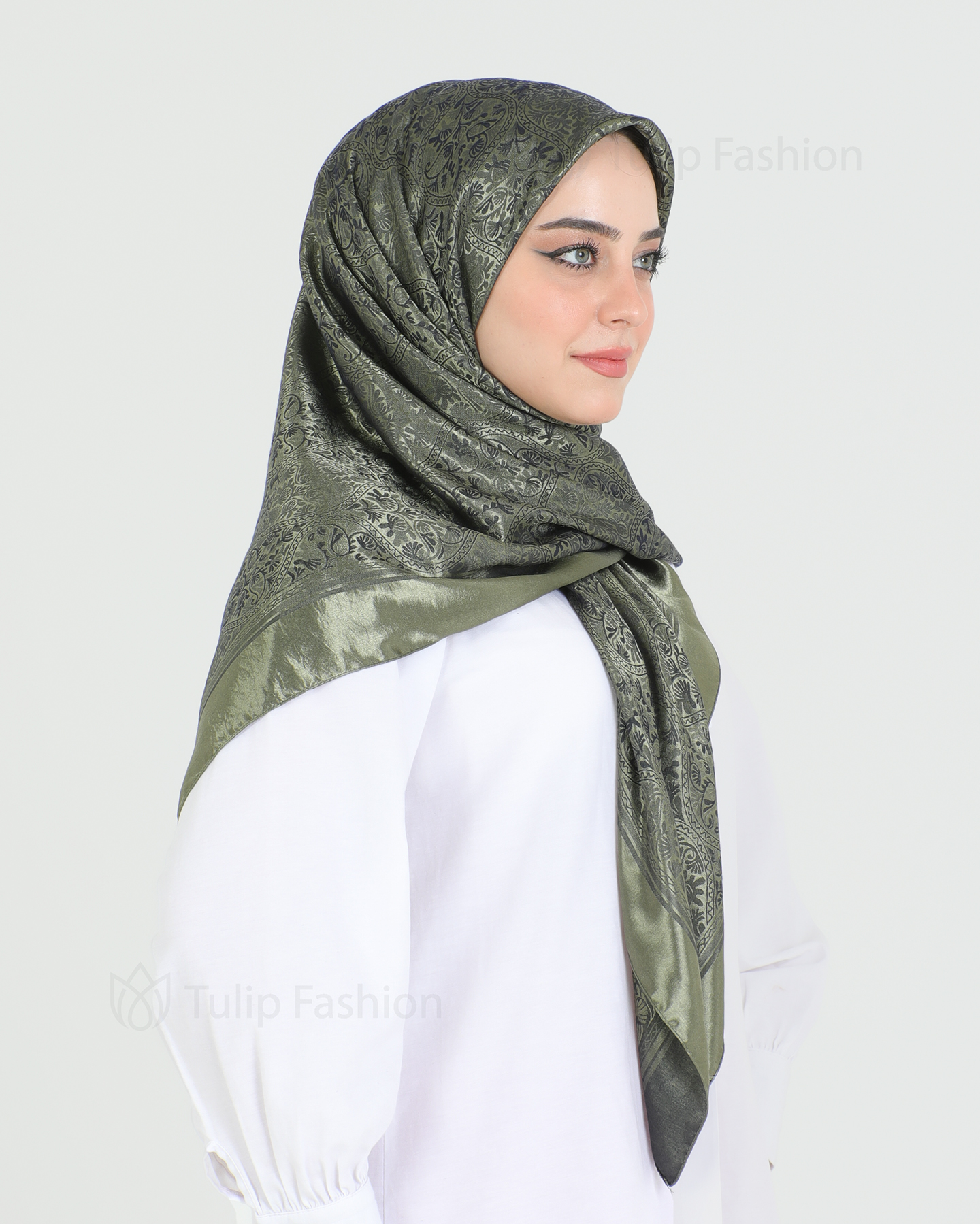Hijab - Square Viskon 120 cm - Green - 2