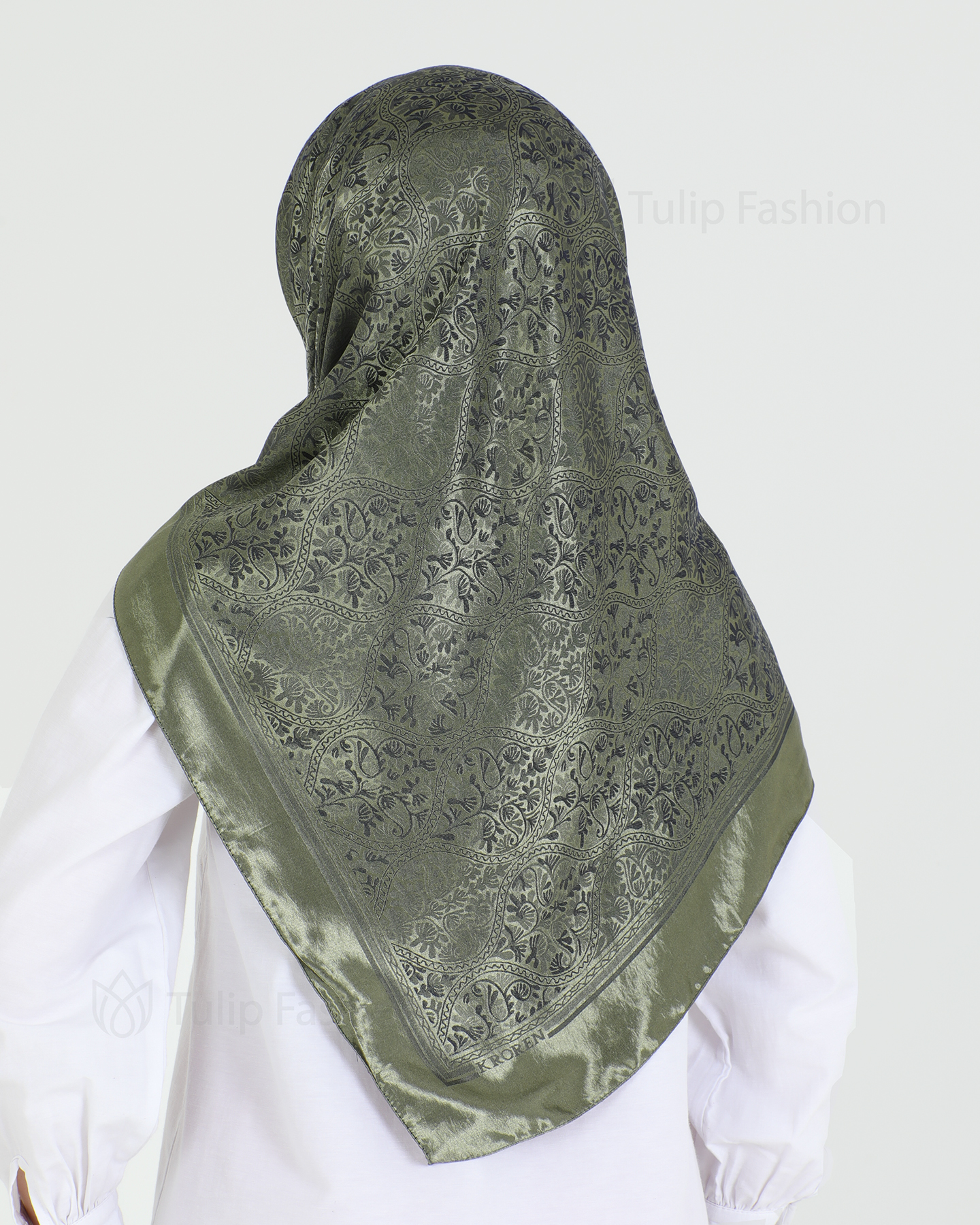 Hijab - Square Viskon 120 cm - Green - 3