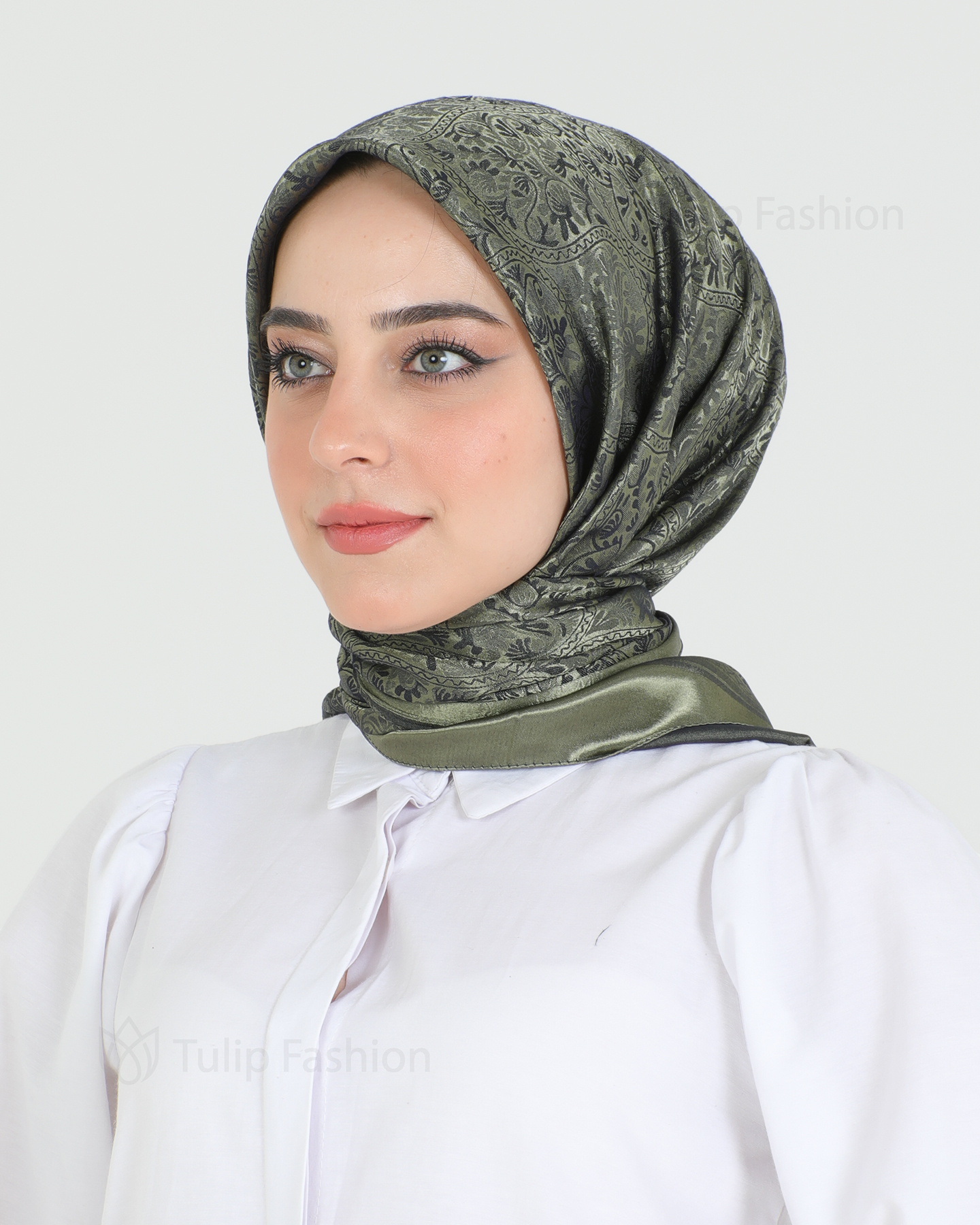 Hijab - Square Viskon 120 cm - Green - 5