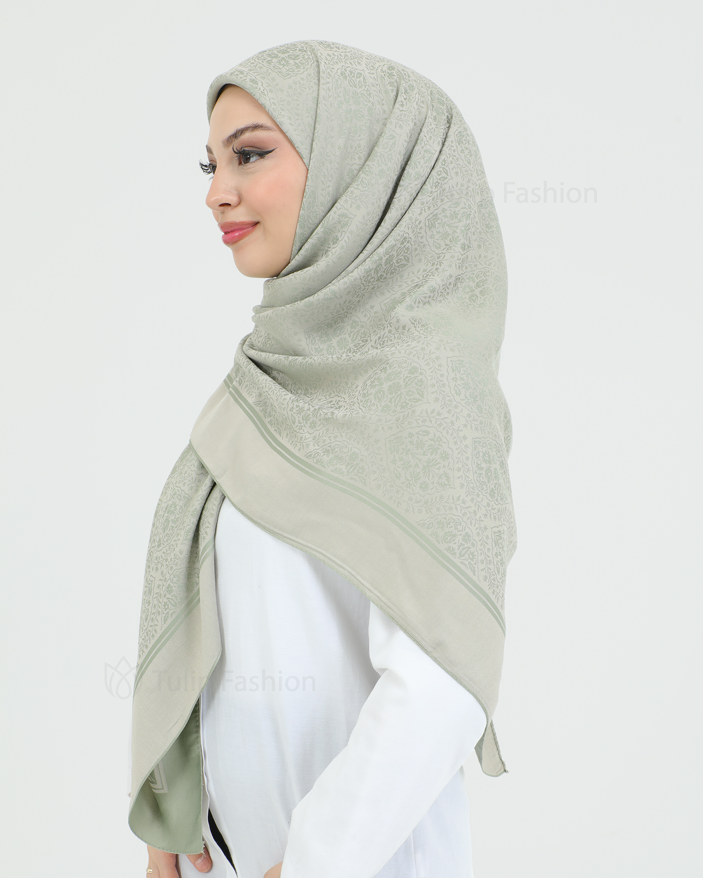 Hijab - Square Viskon 120 cm - Pistachio Green - 2