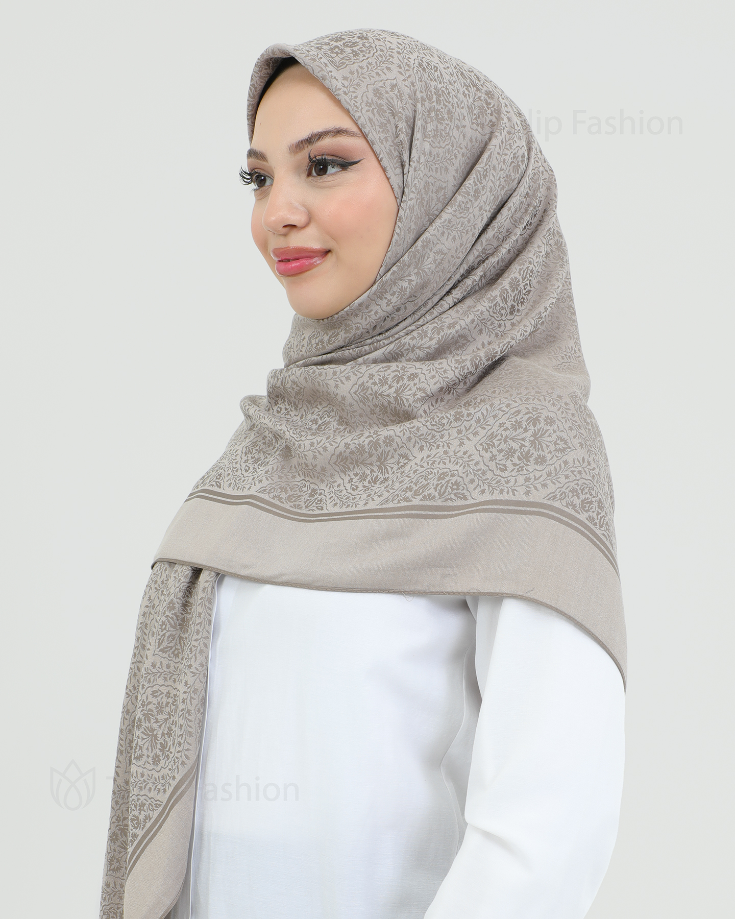 Hijab - Square Viskon 120 cm - Brun - 2