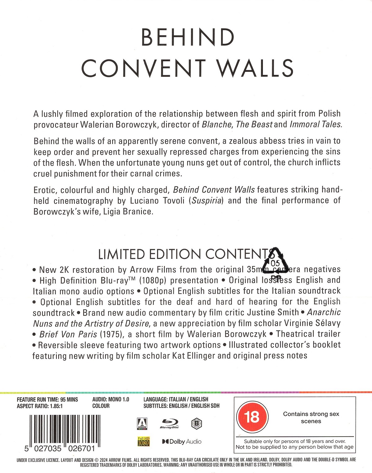 Behind Convent Walls (Limited Edition) (ej svensk text) (Blu-Ray) - 2