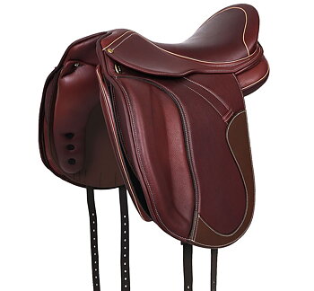 Dressyrsadel i läder med Polyflexbom. Flexzone- Saddles "München" - 5 Utbytbara koppjärn