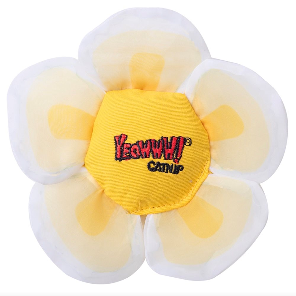 Yeowww Daisys's Flower Cat Toy With Catnip - White