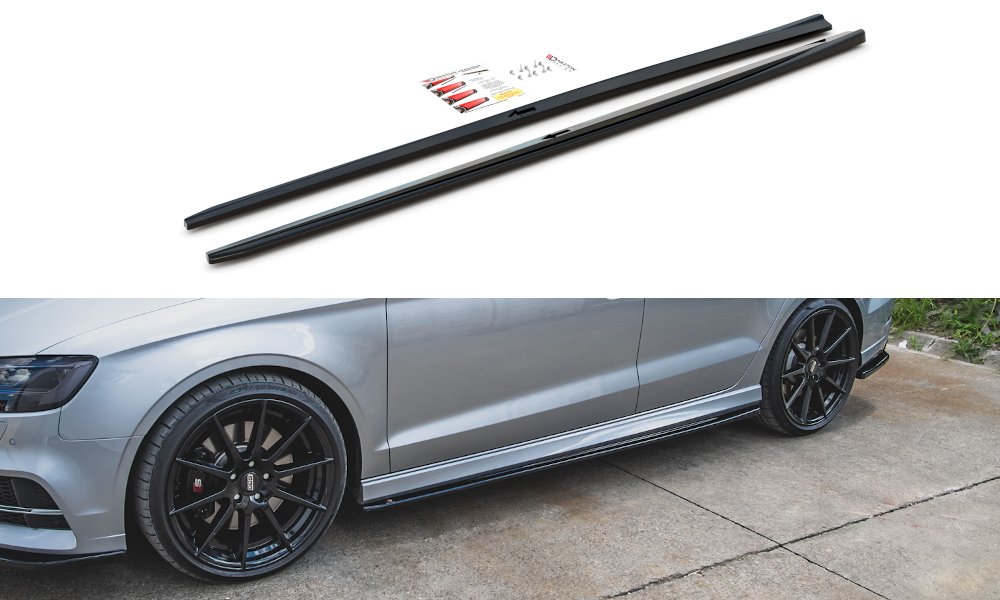 Maxton - SIDE SKIRTS DIFFUSERS V.2 AUDI S3 / A3 S-LINE SEDAN 8V FACELIFT