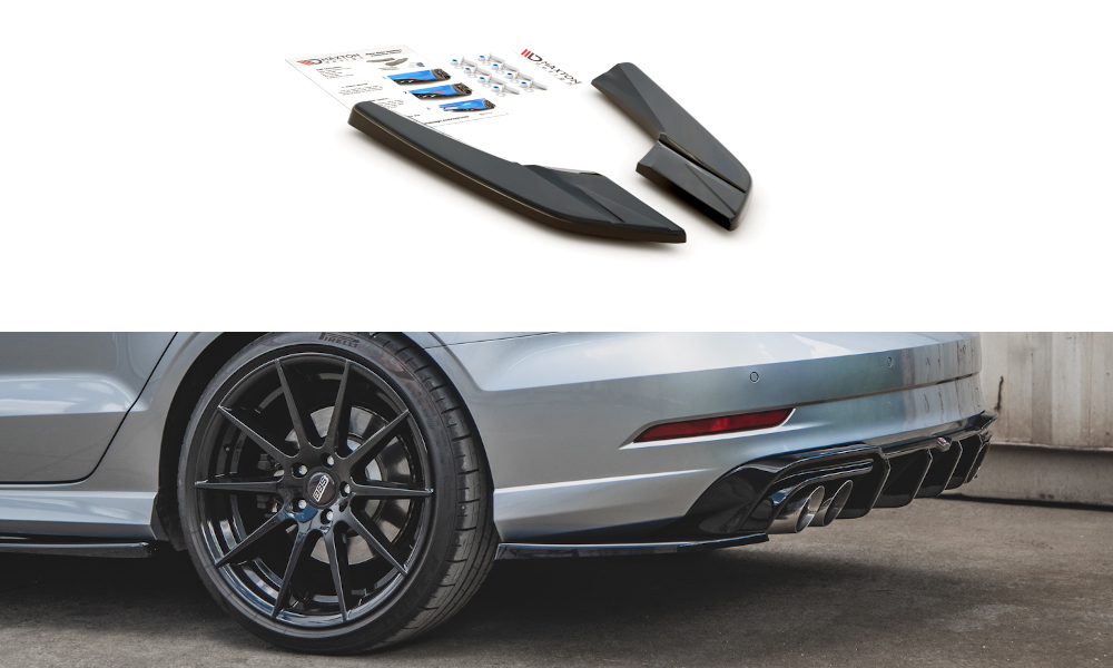 Maxton - REAR SIDE SPLITTERS V.2 AUDI S3 SEDAN 8V FACELIFT
