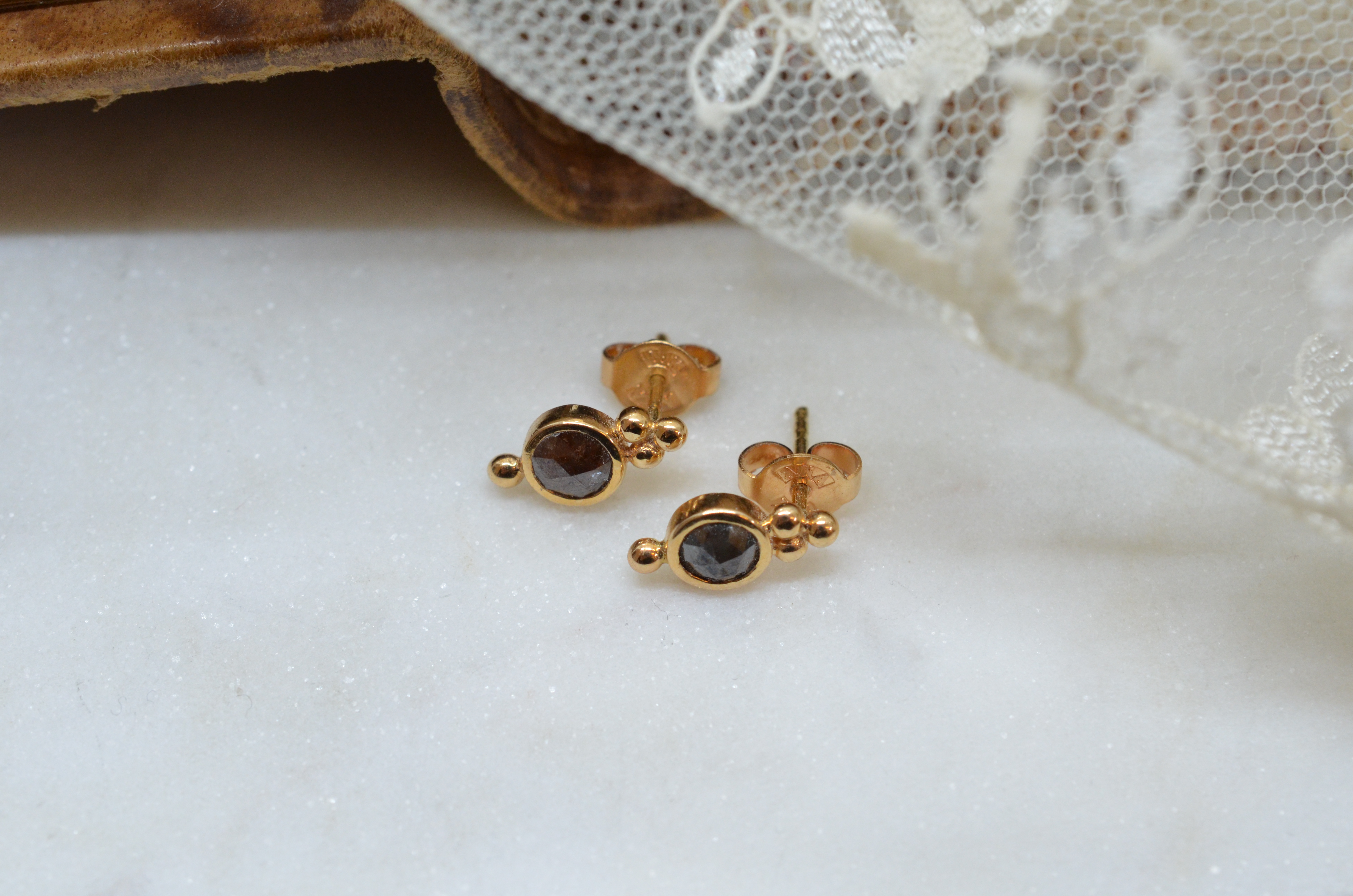 18k diamond earrings - 4