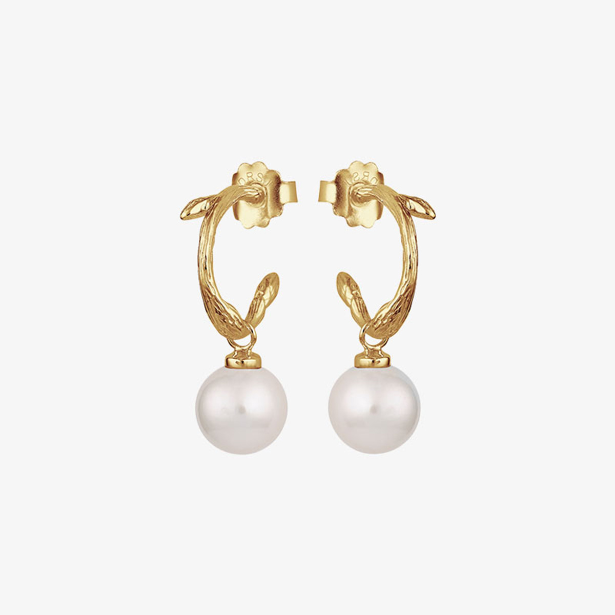 Branch Pearl Hoops Gold