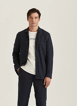Morris -  Linen Shirt Jacket - Blue
