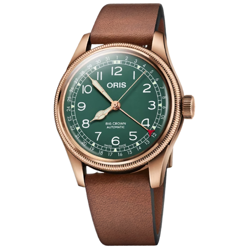 01 754 7741 3167-07 5 20 58BR Oris Big Crown Pointer Date 80th Anniversary 40 grön brons