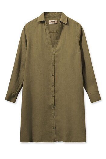 Mos Mosh - MMRielle Linen Dress Burnt Olive