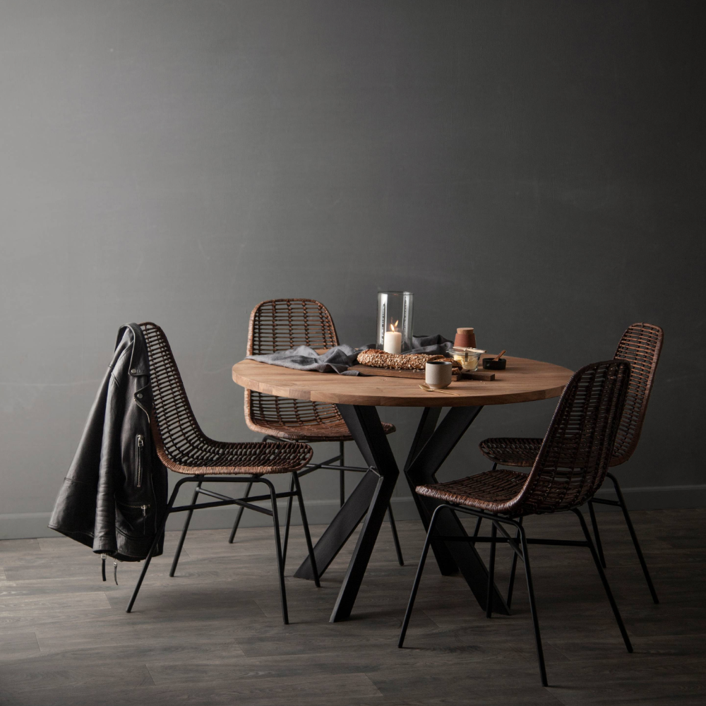 Monogram Steel Matbord Runt - Ask (flera val) - Kristensen & Kristensen - 2