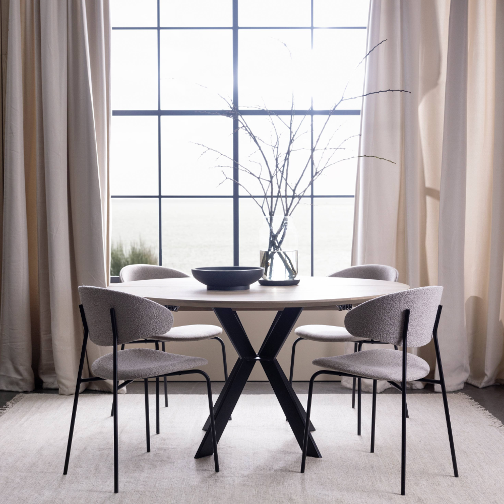Monogram Steel Extendable Round Dining Table  - Ash (several choices) - Kristensen & Kristensen - 2