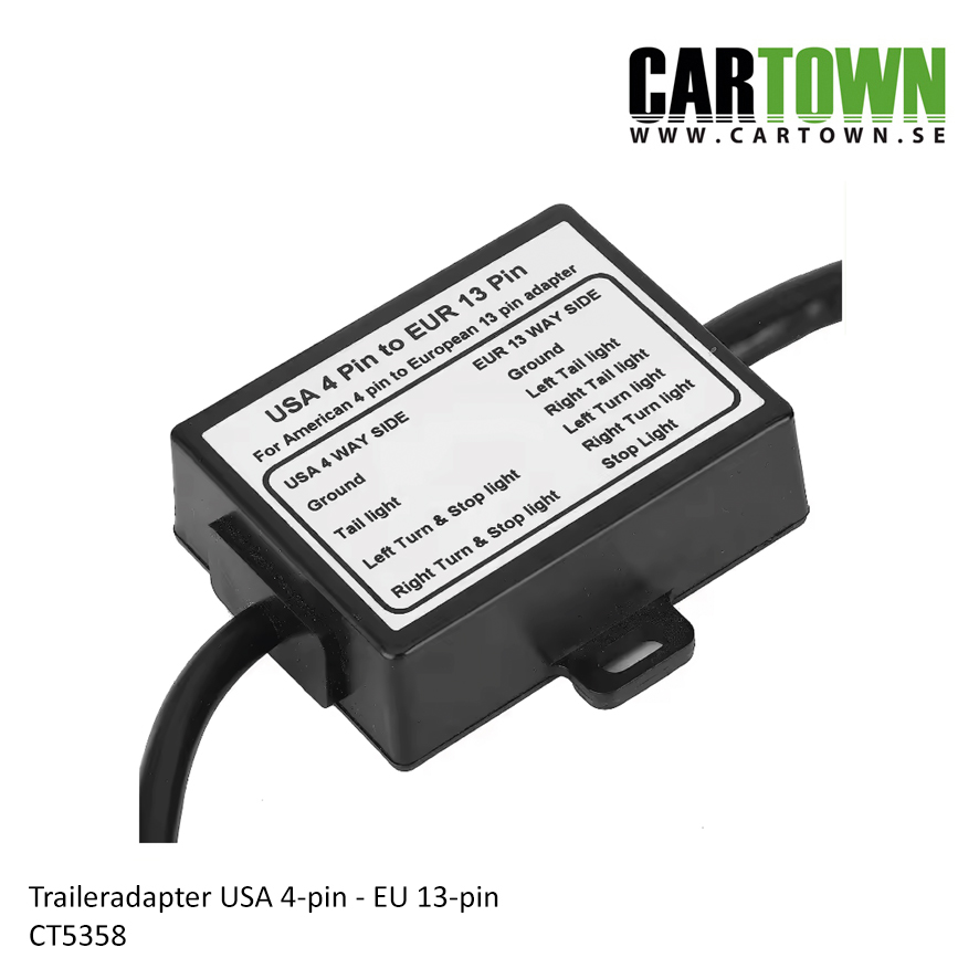 Trailersplitter Adapter USA 4-pol till Europa 13-pol - 2