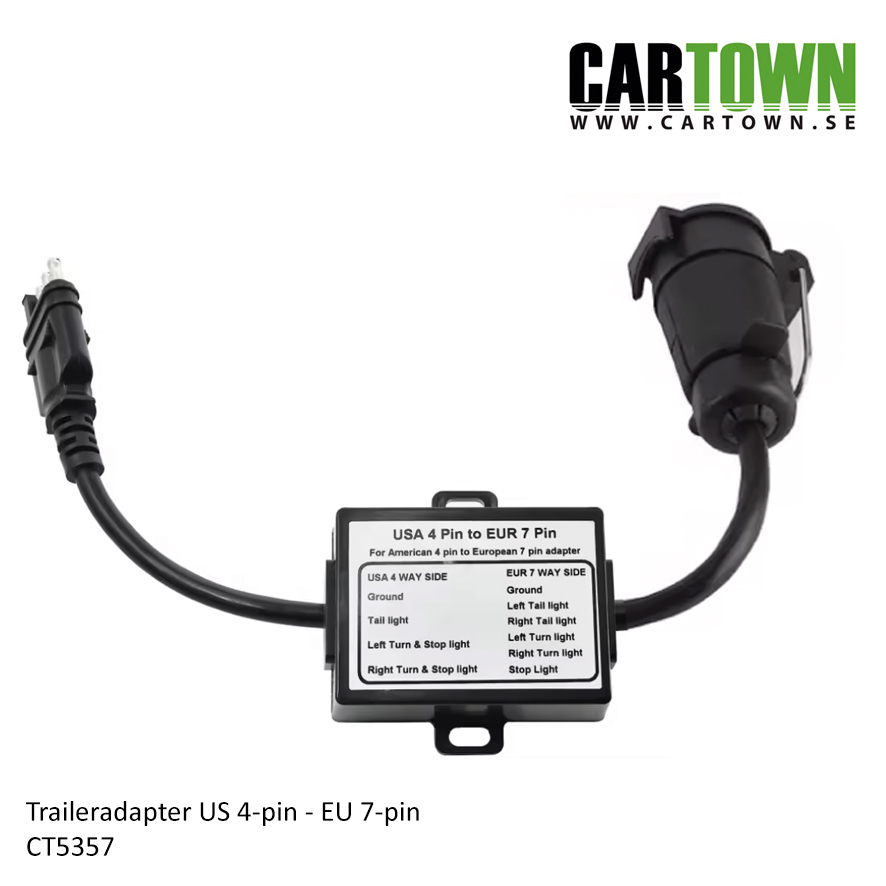 Trailersplitter Adapter USA 4-pol till Europa 7-pol