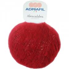 Adriafil Abracadarbra Röd Col 36 Glitter 21 maskor stickfasthet 4,5mm stickor