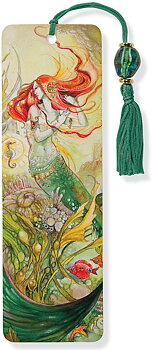 Mermaid : bokmärke med tofs och pärla