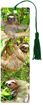 3D Sloths : bokmärke med 3D-bild och tofs