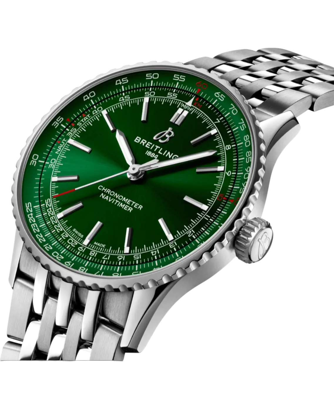 Breitling A17329371L1A1 Navitimer Automatic 41 grön profil