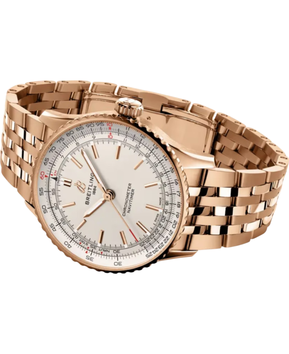 Breitling R17329F41G1R1 Navitimer Automatic 41 18k rött guld sida