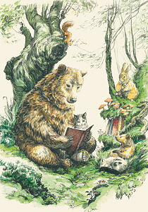 Elise Hurst : Storytime Forest Bear - Kort med kuvert