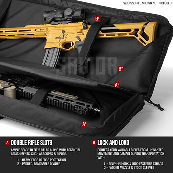 Savior Equipment American Classic 36" Double Rifle Bag - Black 2