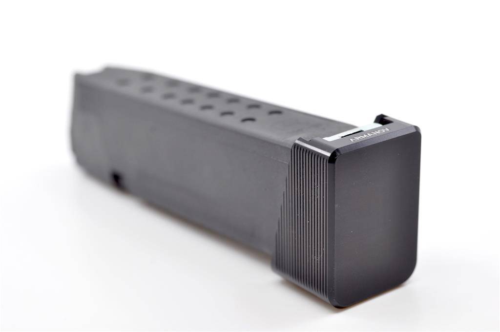 Armanov Magazine Base Pad +2rds for Glock 3