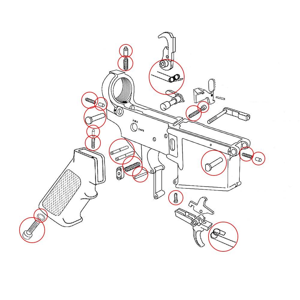 Eemann Tech Lower Small Parts Set for AR-15 3