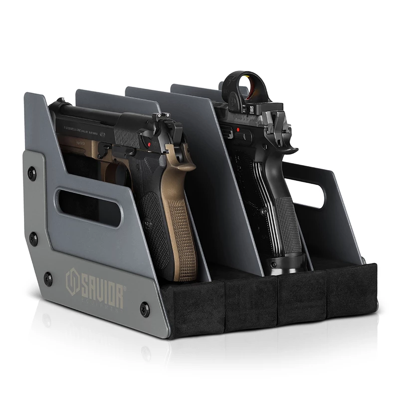 Savior Equipment 4-Slot Pistol Rack - SW Gray