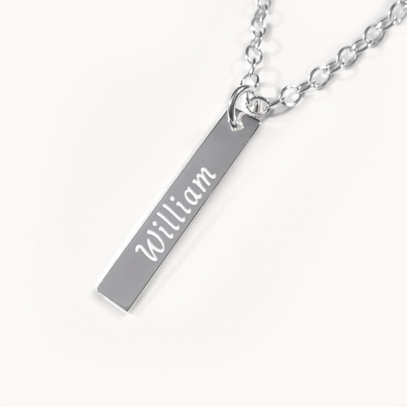 Skírnarskartgripir – stílhreinn stöngur með áletrun úr 925 sterling-silfri