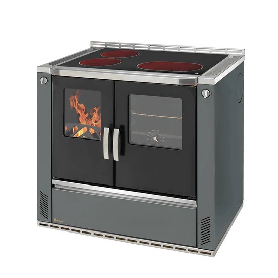 Wamsler vedspis W3-90 - Rökutgång Höger - Glaskeramik - 2