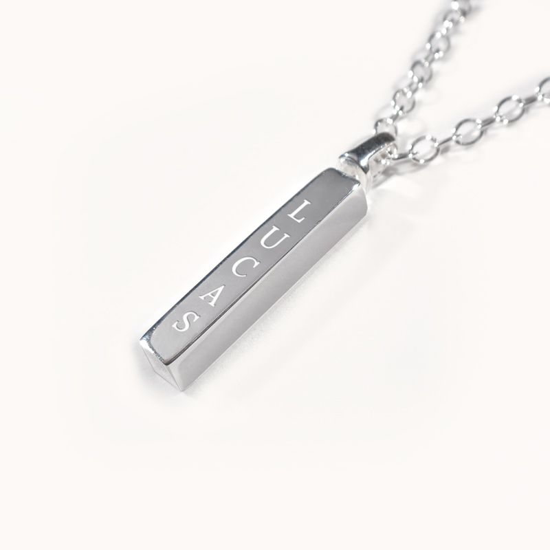 Skírnarskartgripir - Fjögurra hliða hengiskraut með áletrun úr 925 sterling-silfri - 2