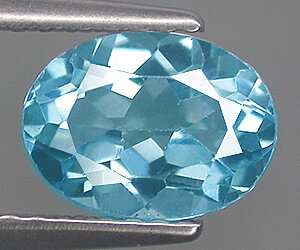 Impresionante piedra preciosa de topacio azul suizo natural de talla ovalada de 1,57 ct