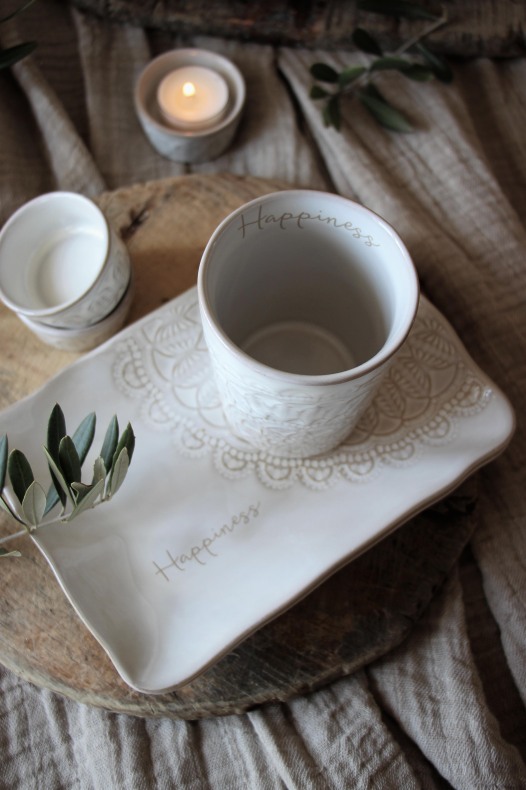 Mugg - Happiness - Vit -  Majas Cottage - 2