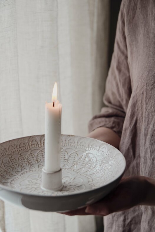 Ljusstake - Happiness - Vit -  Majas Cottage - 3