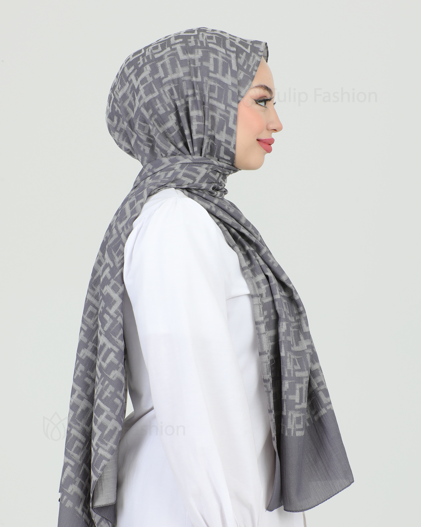 Hijab - Squares - Gray - 3