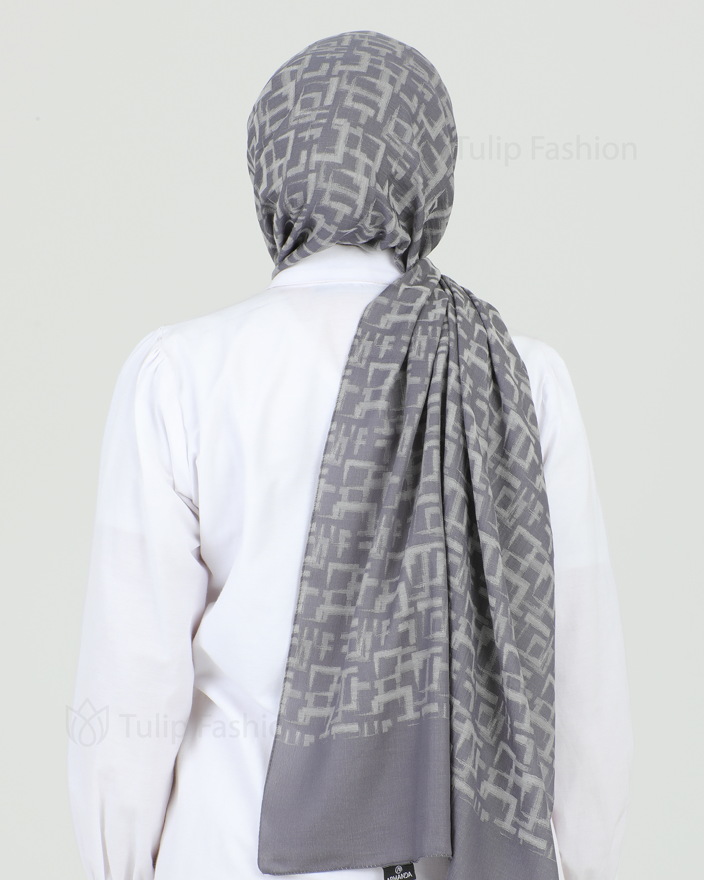 Hijab - Squares - Gray - 2