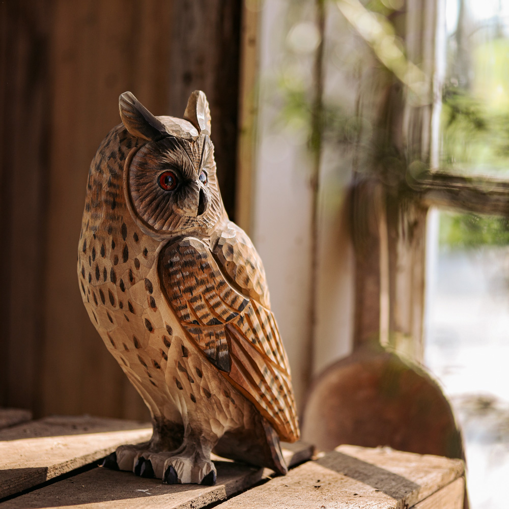 置物  bird owl DecoBird Long-eared Owl - Wildlife Garden Online