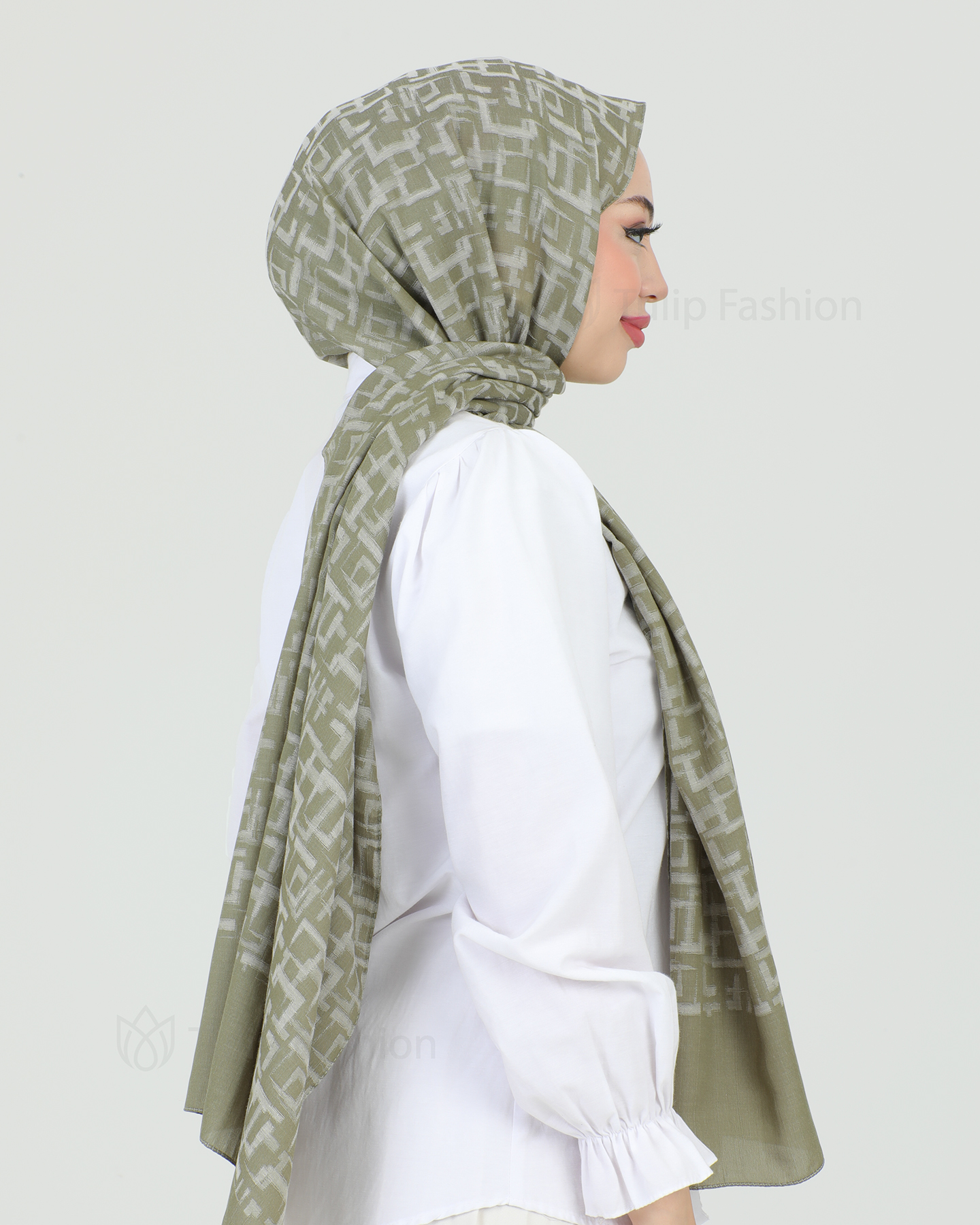 Hijab - Squares - Green - 3