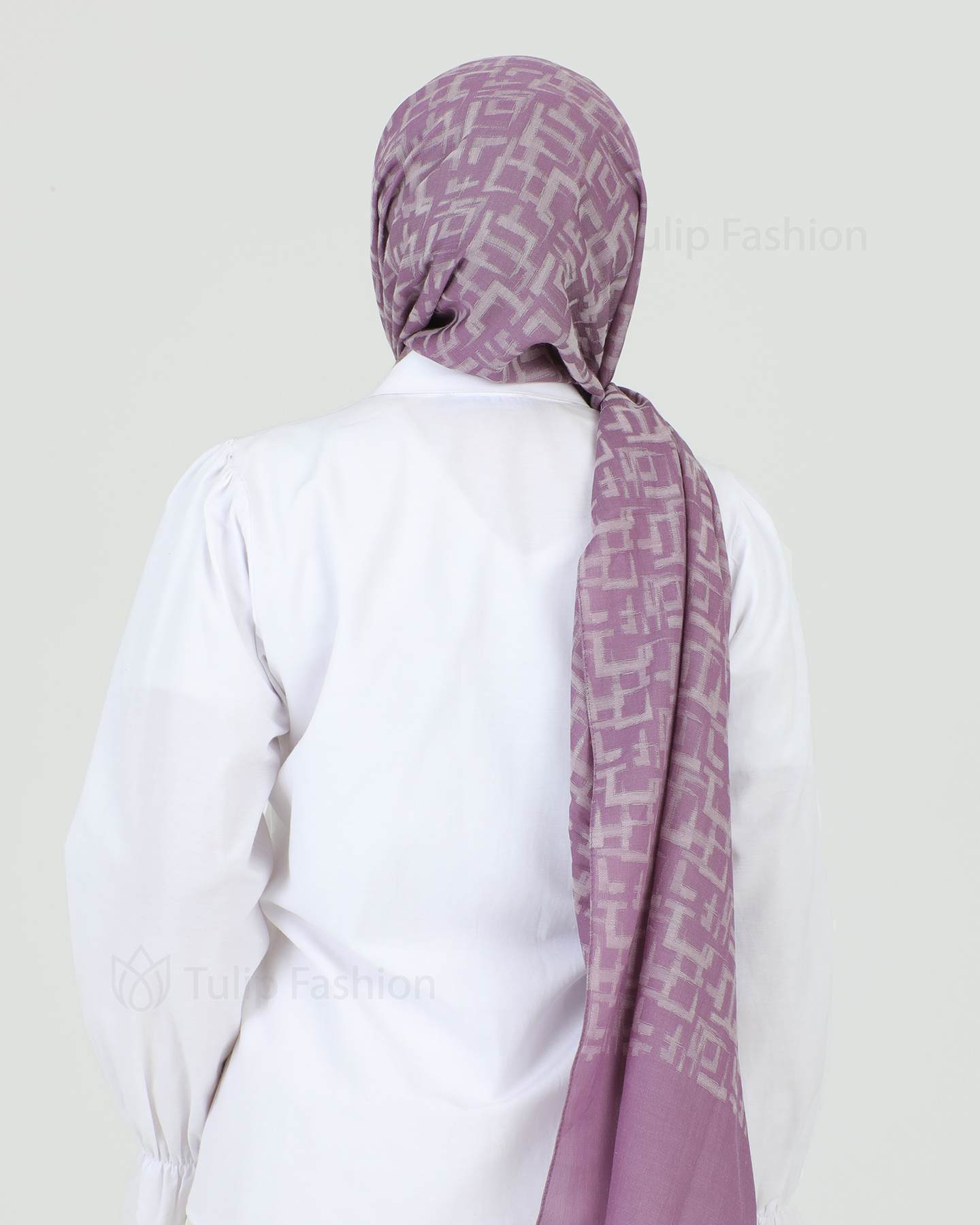 Hijab -  Squares - Mauve - 2