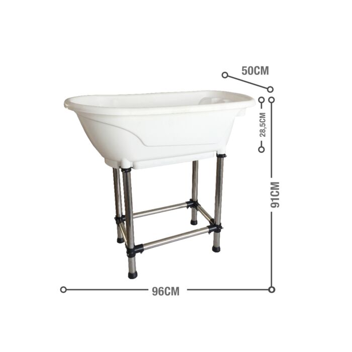 Badkar till hund 96x50x91, Vit - 3