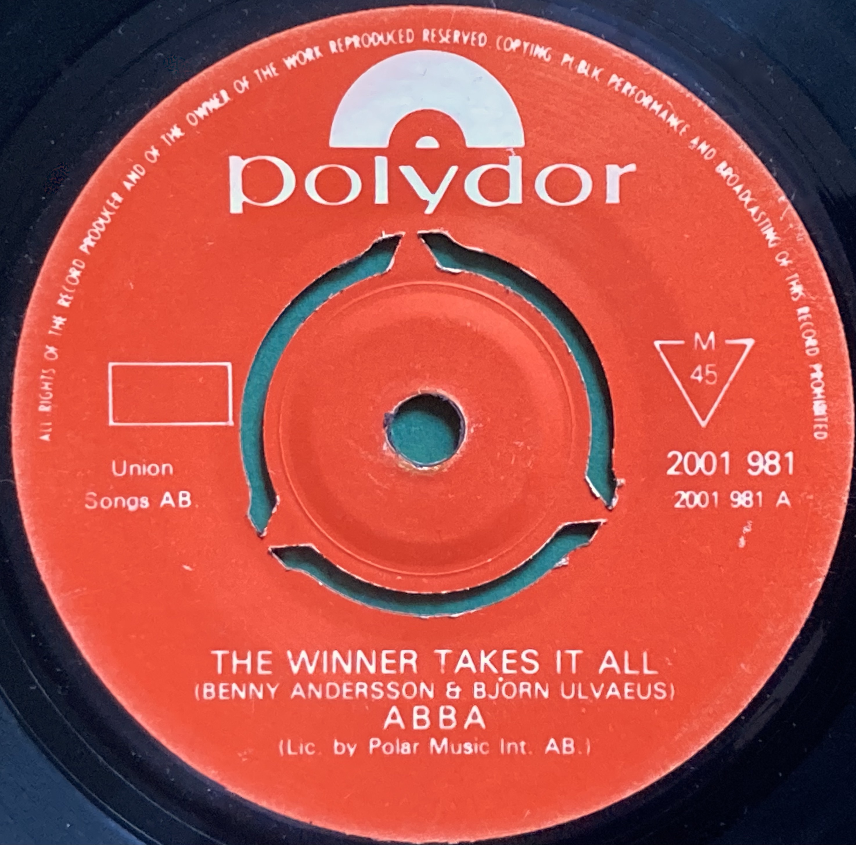 ABBA - The winner takes it all KENYA 45 1980!
