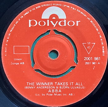 ABBA - The winner takes it all KENYA 45 1980