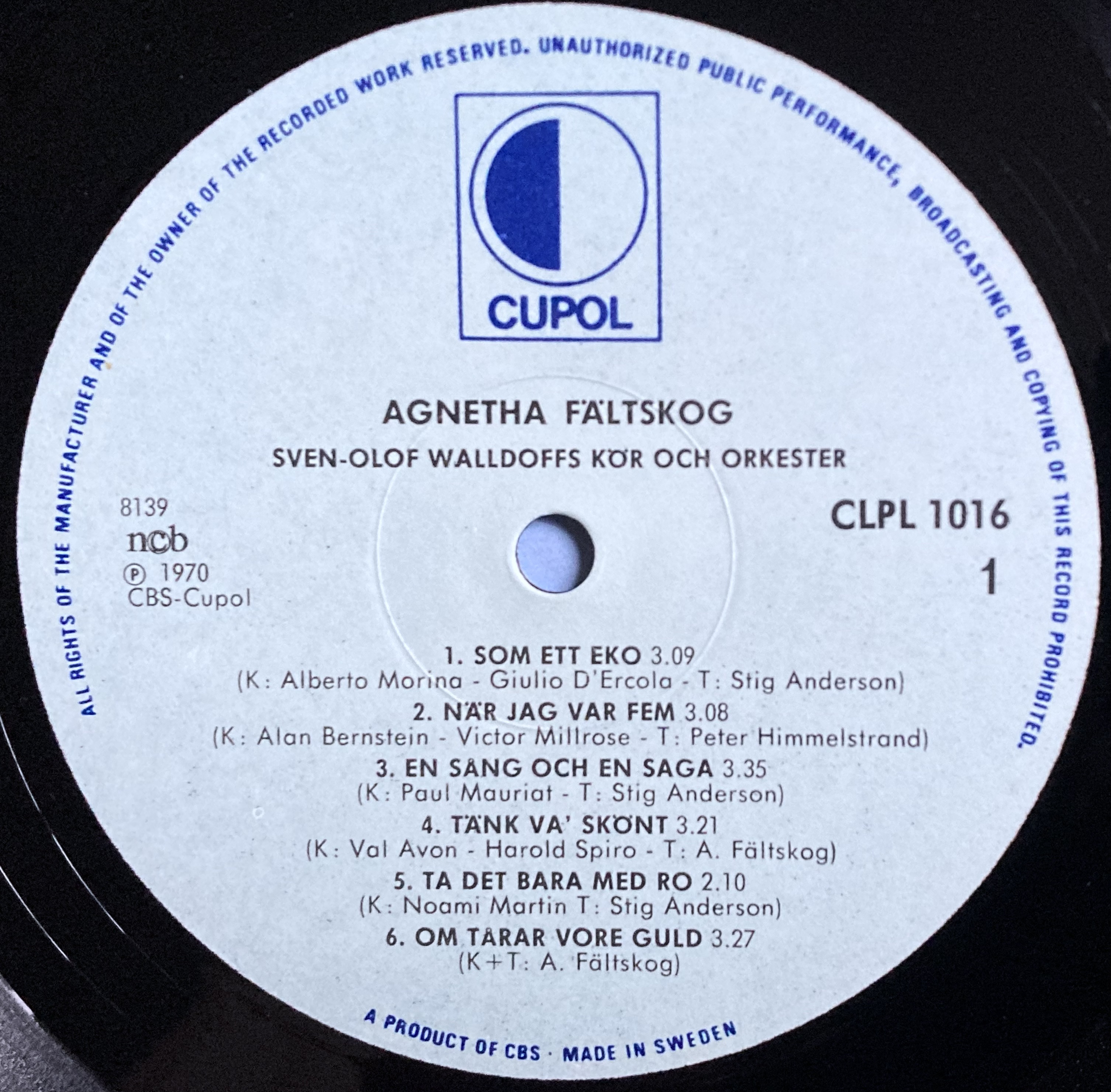 AGNETHA FÄLTSKOG - Som jag är Swe LP 1970´s - 3