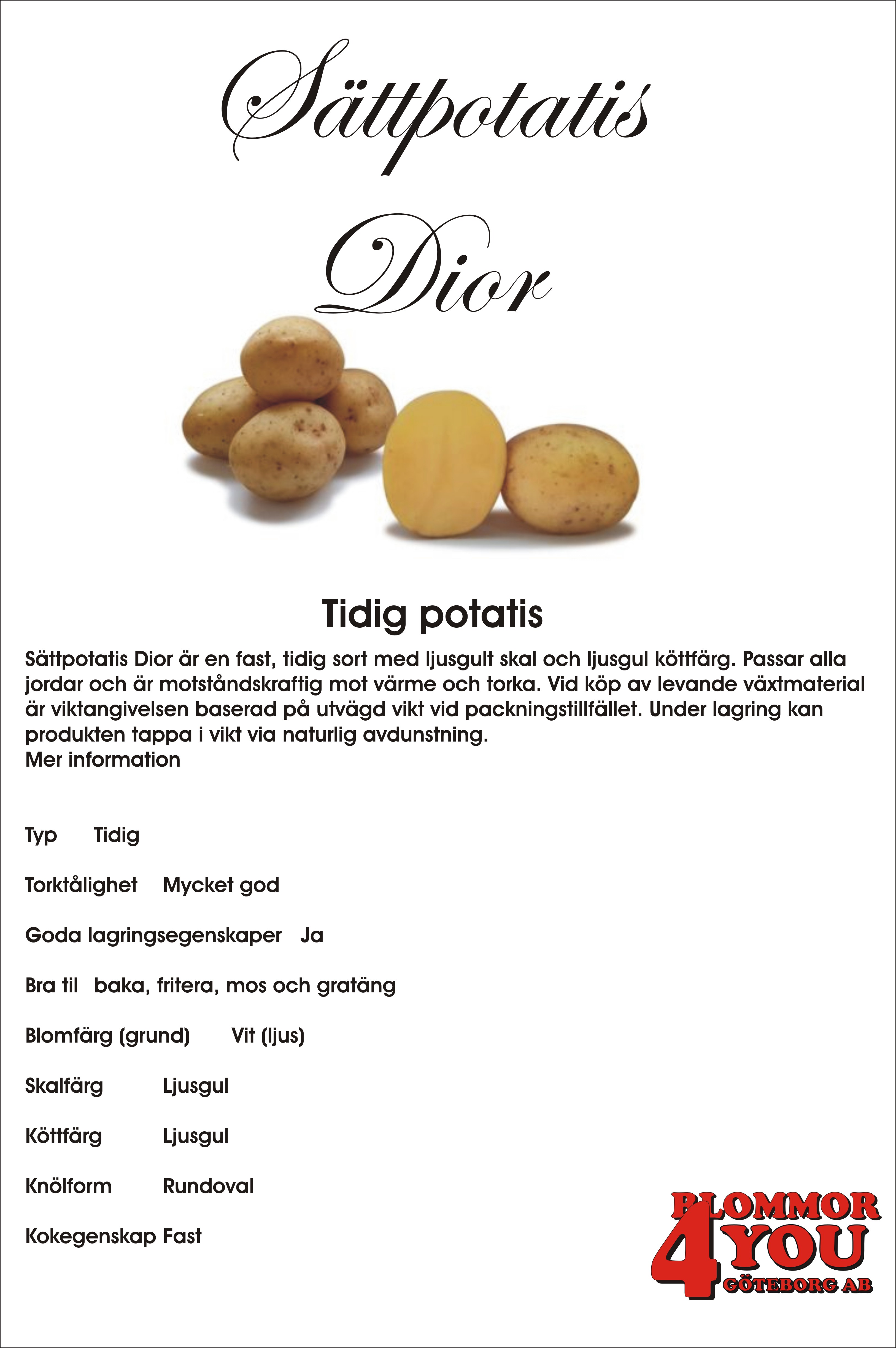 Sättpotatis Dior  3 Kilo