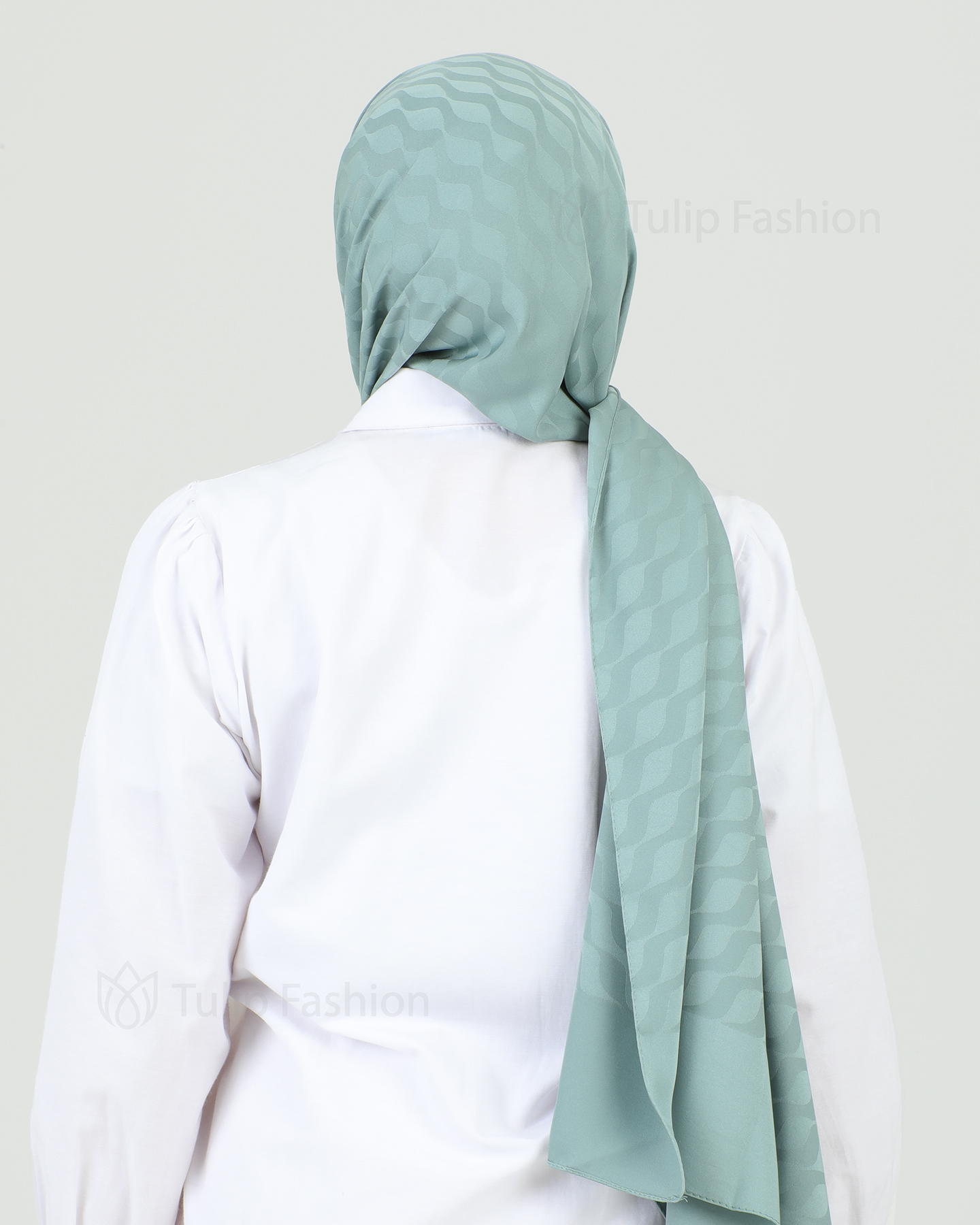 Hijab - Satin Waves - Grön - 2