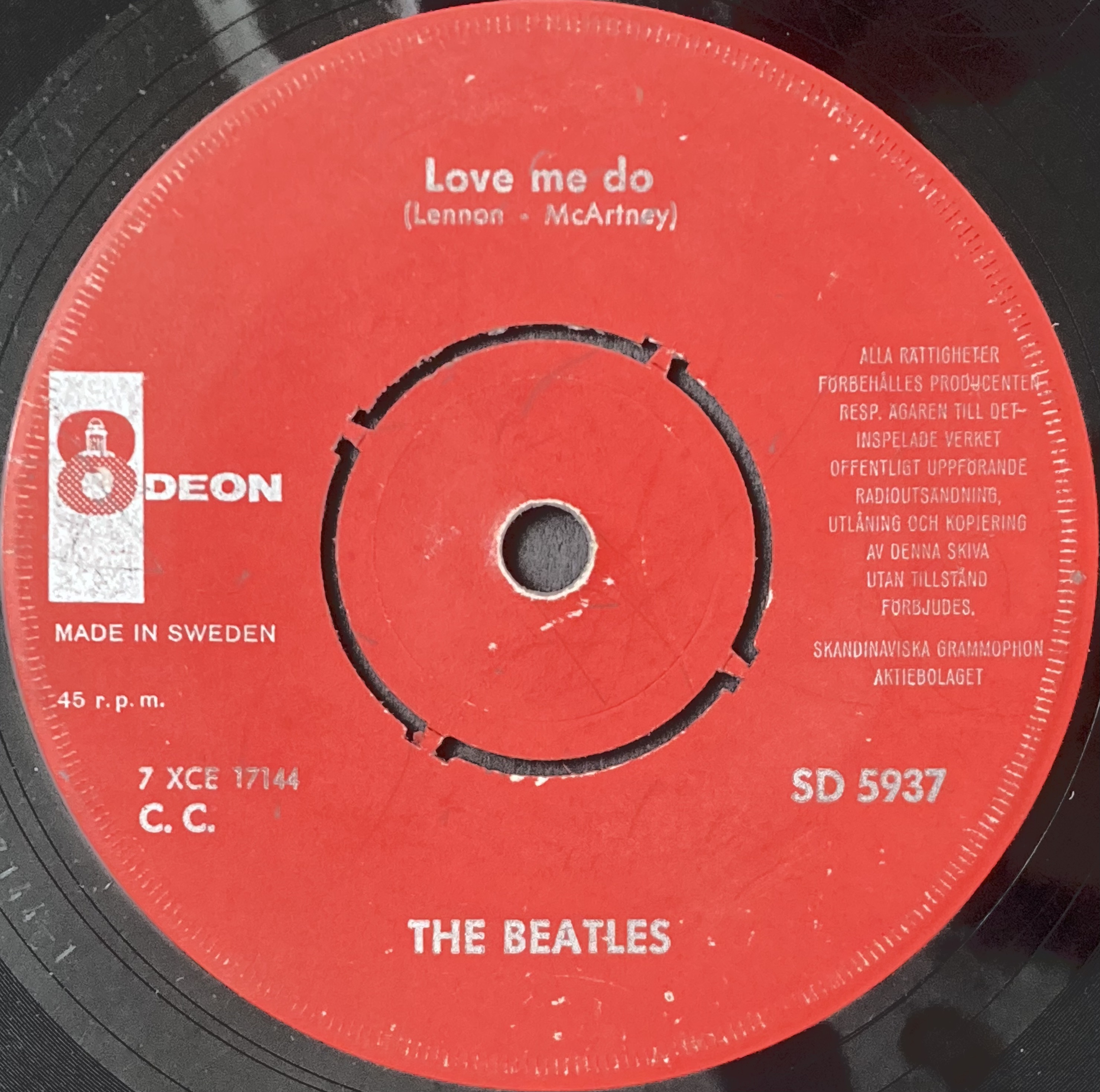 BEATLES - Please, please me Rare TURKOS / RÖD etikett Swe PS 1963 - 3